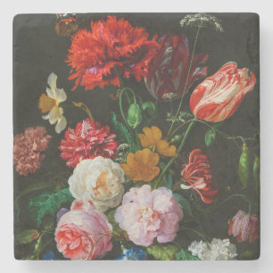 Still Life with Flowers in a Glass Vase Stone Coaster