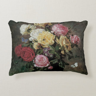 Still Life with Flowers in Vase by Olaf Hermansen Decorative Cushion