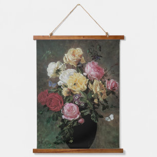 Still Life with Flowers in Vase by Olaf Hermansen Hanging Tapestry