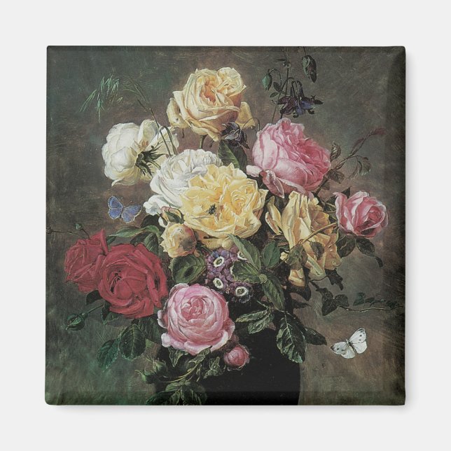 Still Life with Flowers in Vase by Olaf Hermansen Magnet (Front)