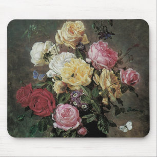 Still Life with Flowers in Vase by Olaf Hermansen Mouse Mat