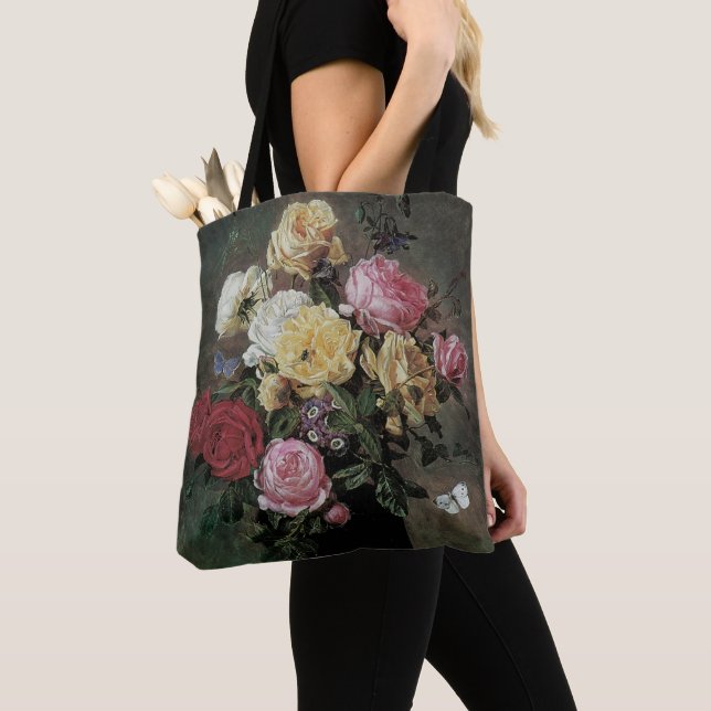 Still Life with Flowers in Vase by Olaf Hermansen Tote Bag (Close Up)