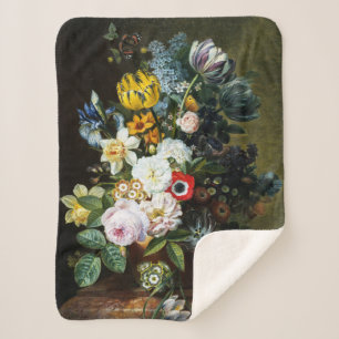 Still Life with Flowers painting Sherpa Blanket