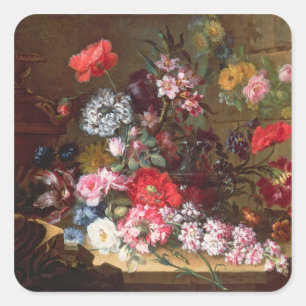 Still Life with Flowers Square Sticker