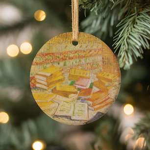 Still Life with French Novels   Vincent van Gogh Ceramic Tree Decoration