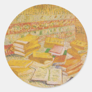 Still Life with French Novels   Vincent van Gogh Classic Round Sticker