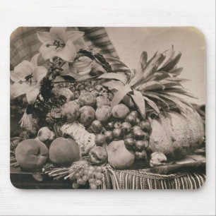 Still Life with Fruit, 1860 (sepia photo) Mouse Mat