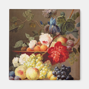 Still life with fruit and flowers magnet