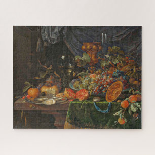 Still Life With Fruit and Oysters Abraham Mignon Jigsaw Puzzle