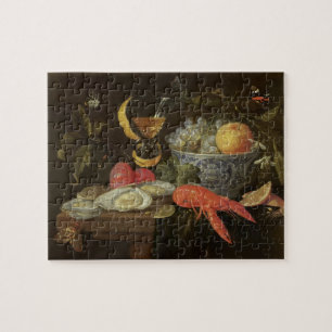 Still Life with Fruit and Shell Fish, 1653 (oil on Jigsaw Puzzle