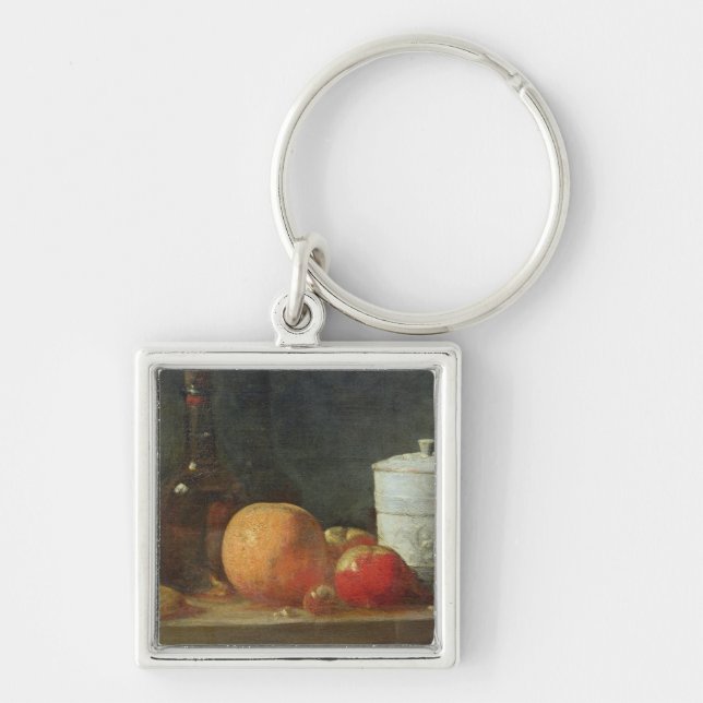 Still Life with Fruit and Wine Bottle Key Ring (Front)
