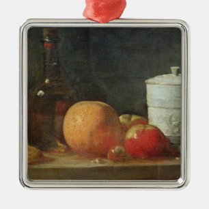 Still Life with Fruit and Wine Bottle Metal Tree Decoration