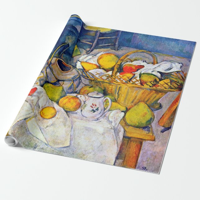 Still Life with Fruit Basket, Paul Cezanne Wrapping Paper (Unrolled)