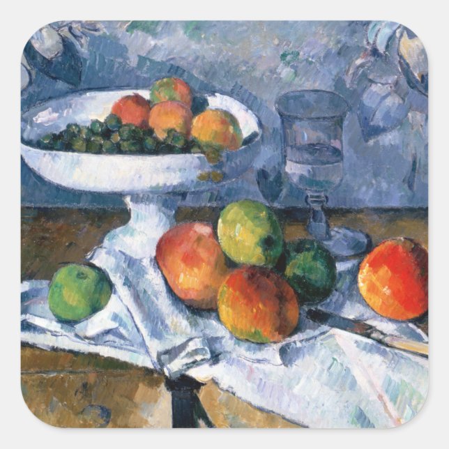 Still Life with Fruit Dish Square Sticker (Front)