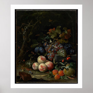 Still Life with Fruit, Foliage and Insects, c.1669 Poster