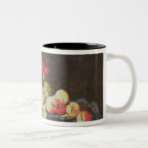 Still Life with Fruit in Delft Bowl, Including a P Two-Tone Coffee Mug
