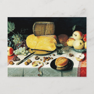 Still Life with Fruit, Nuts and Cheese Postcard