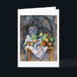 Still Life with Fruits, Paul Cezanne Card<br><div class="desc">Paul Cézanne (19 January 1839 – 22 October 1906) was a French artist and Post-Impressionist painter whose work laid the foundations of the transition from the 19th-century conception of artistic endeavour to a new and radically different world of art in the 20th century. Cézanne is said to have formed the...</div>