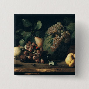 Still Life with Grapes and Pomegranate 15 Cm Square Badge