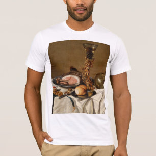 Still life with ham, books and ornamental vessels  T-Shirt