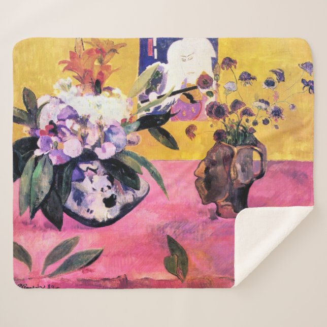 Still Life with Head-Shaped Vase | Paul Gauguin | Sherpa Blanket (Front (Horizontal))