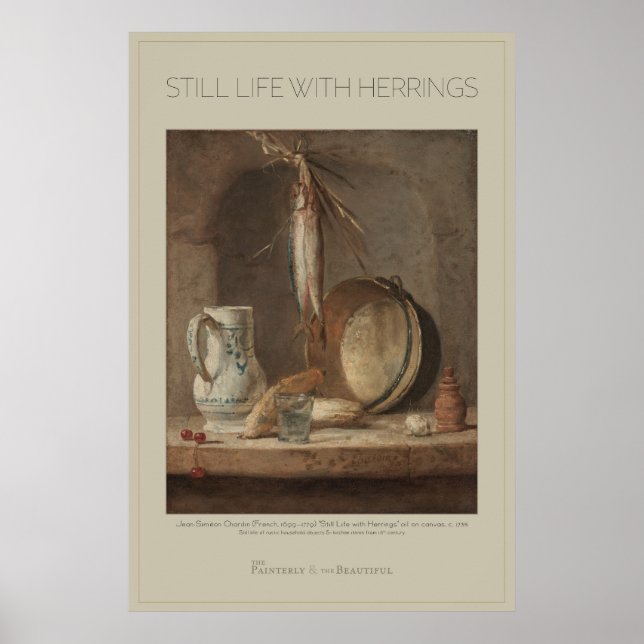 Still Life with Herrings | Chardin 24x36 | Large Poster (Front)
