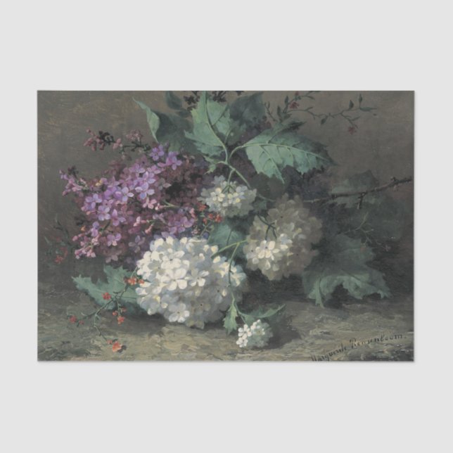 Still Life With Lilacs by Margaretha Roosenbloom Tissue Paper (Front)
