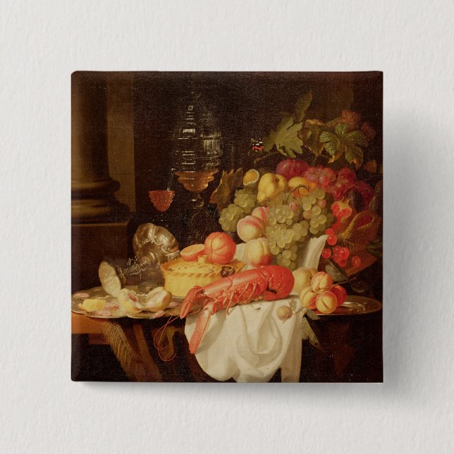 Still Life with Lobster 15 Cm Square Badge (Front)
