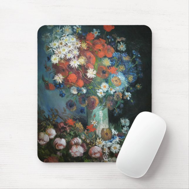 Still Life with Meadow Flowers | Vincent van Gogh Mouse Mat (With Mouse)