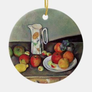 Still life with milk jug and fruit, c.1886-90 (oil ceramic tree decoration