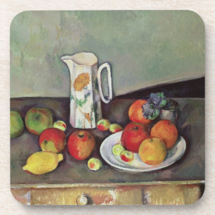 Still life with milk jug and fruit, c.1886-90 (oil coaster