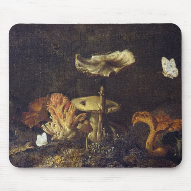 Still Life with Mushrooms and Butterflies Mouse Mat (Front)