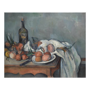 Still Life with Onions, OIl Painting, Paul Cezanne Poster