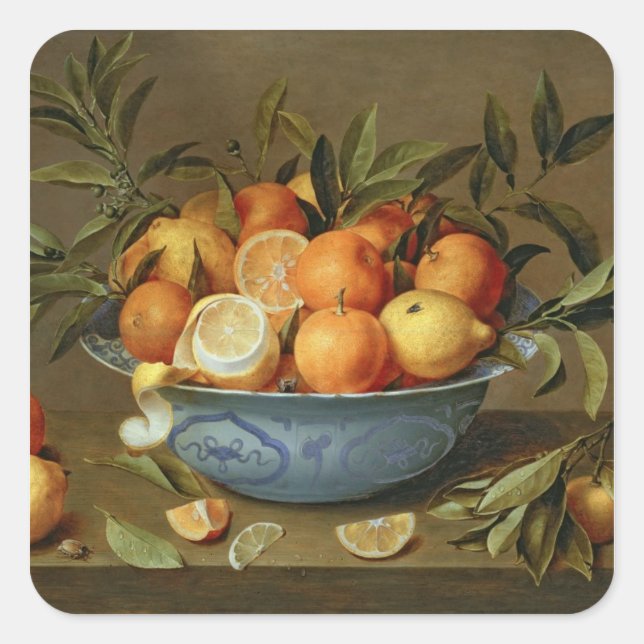 Still Life with Oranges and Lemons Square Sticker (Front)