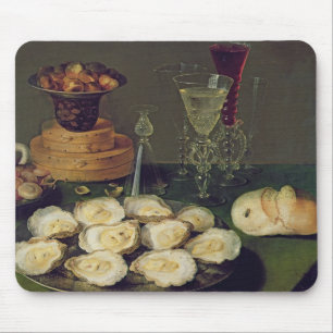 Still Life with Oysters and Glasses (oil on panel) Mouse Mat