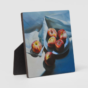 Still Life with Peaches and White Cloth Plaque