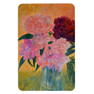 Still Life with Peonies Painting  Magnet