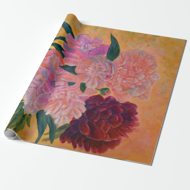 Still Life with Peonies Painting   Wrapping Paper (Unrolled)