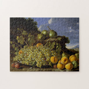 Still life with Plate of Grapes, Peaches, Pears Jigsaw Puzzle