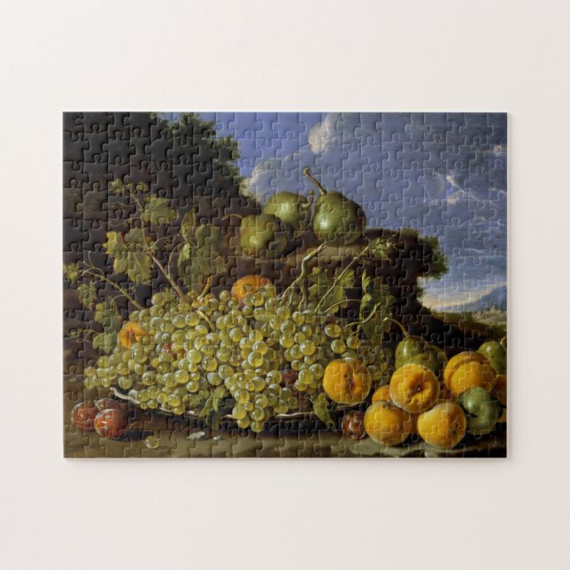 Still life with Plate of Grapes, Peaches, Pears Jigsaw Puzzle (Horizontal)