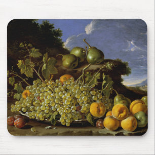 Still life with Plate of Grapes, Peaches, Pears Mouse Mat