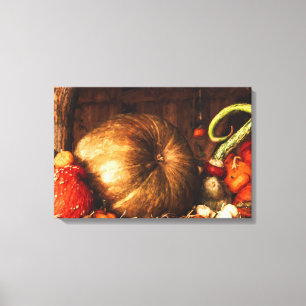 Still Life with Pumpkins Digital Oil Painting Canvas Print