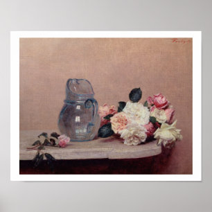 Still Life with Roses, 1889 (oil on canvas) Poster