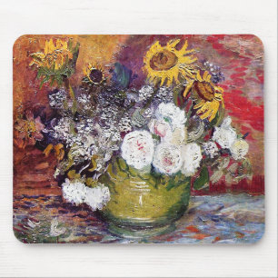 Still Life with Roses and Sunflowers - Van Gogh Mouse Mat