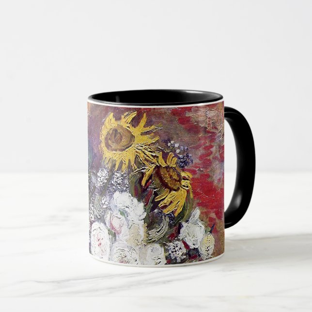 Still Life with Roses and Sunflowers - Van Gogh Mug (Front Right)