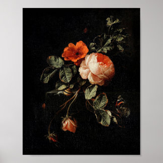 Still Life with Roses by Elias van den Broeck Poster