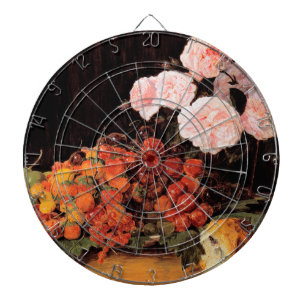 Still Life With Roses, Strawberries and Bread Dartboard
