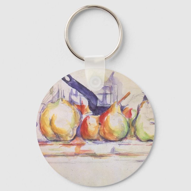 Still Life with Saucepan by Paul Cezanne Key Ring (Front)