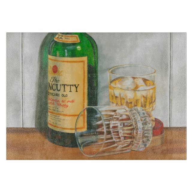 Still Life with Scotch by Jennifer Goldberger Cutting Board (Front)