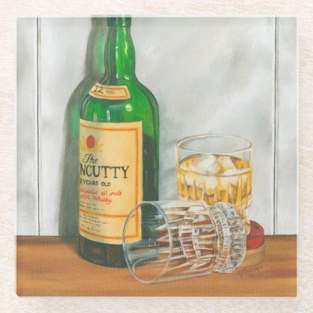 Still Life with Scotch by Jennifer Goldberger Glass Coaster (Front)